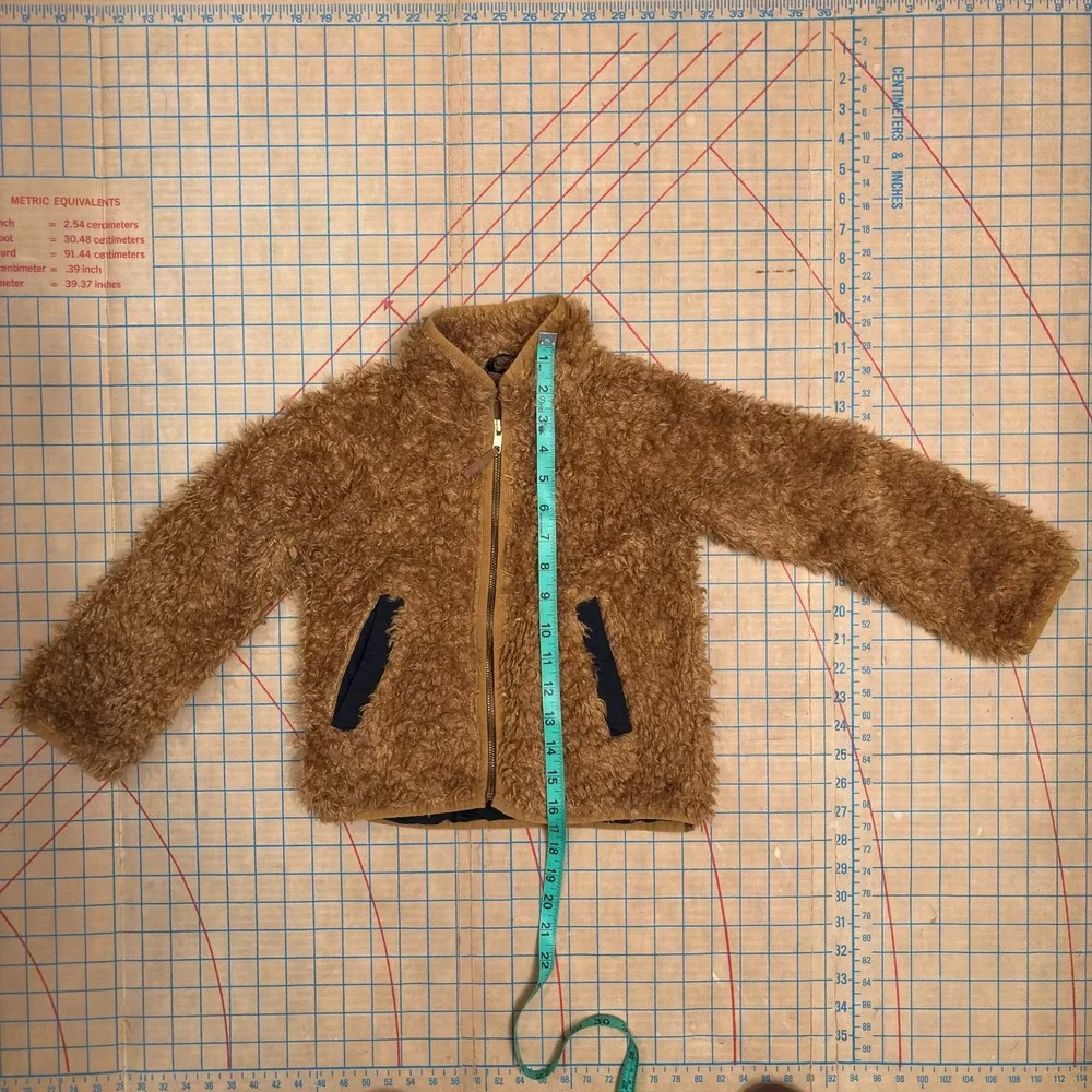 J. Crew Crewcuts kids brown sherpa‎ coat size 4/5 with pockets for fall winter